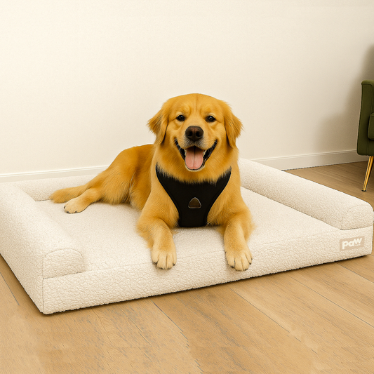 3-bolster dog bed - cream bouclé
