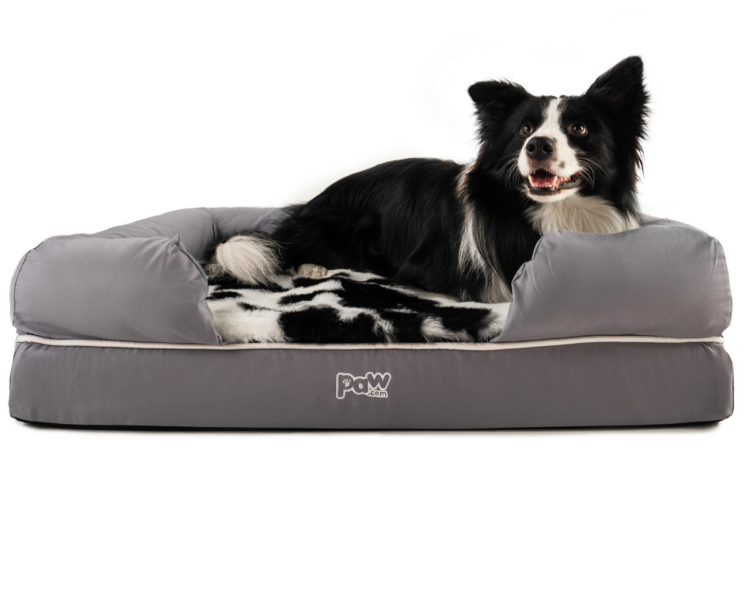 Black Faux Cowhide Dog Topper (Without Bed)
