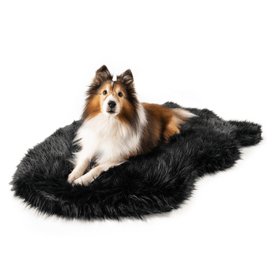 Orthopedic Faux Fur Dog Bed - Midnight Black