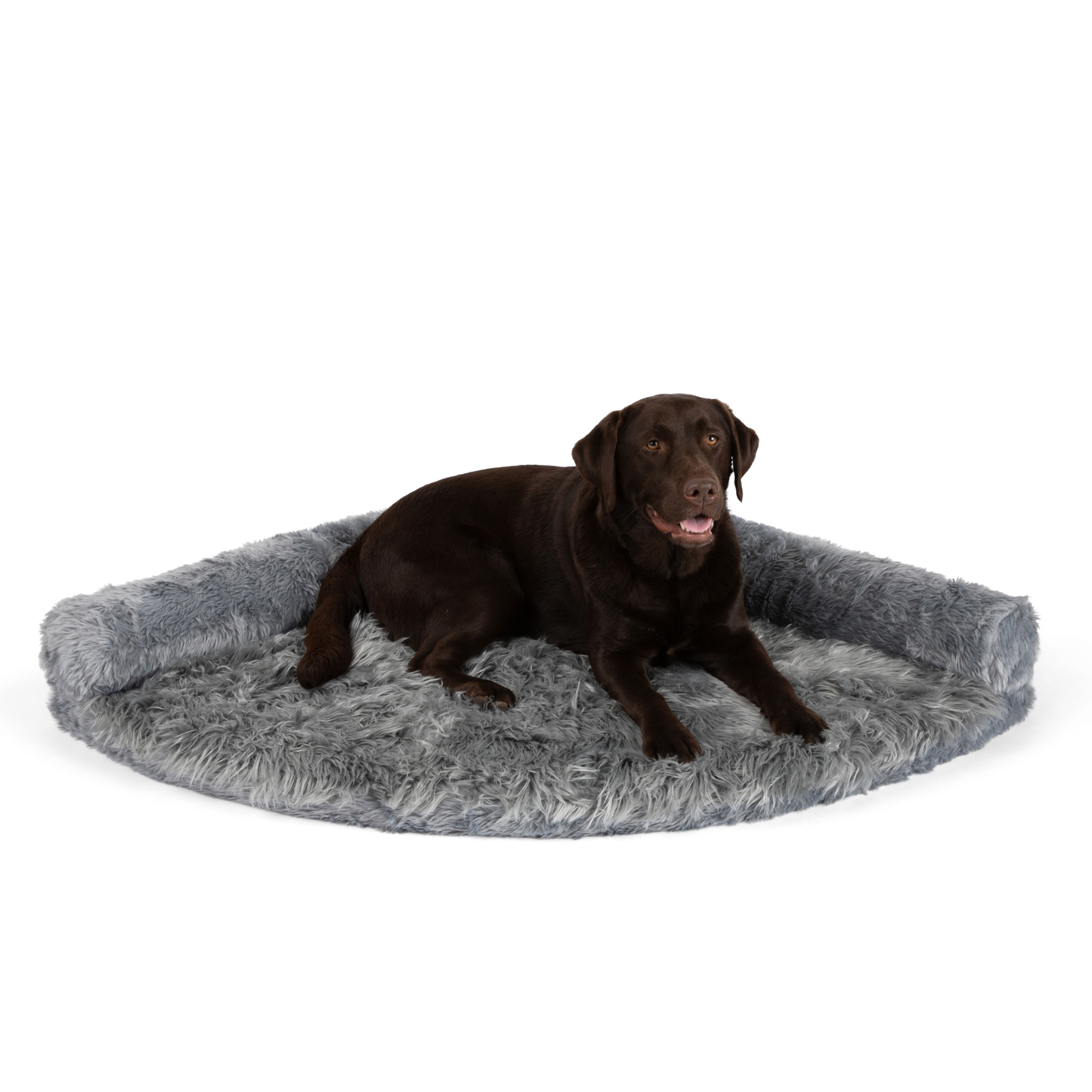 Corner Memory Foam Dog Bed - Charcoal Grey