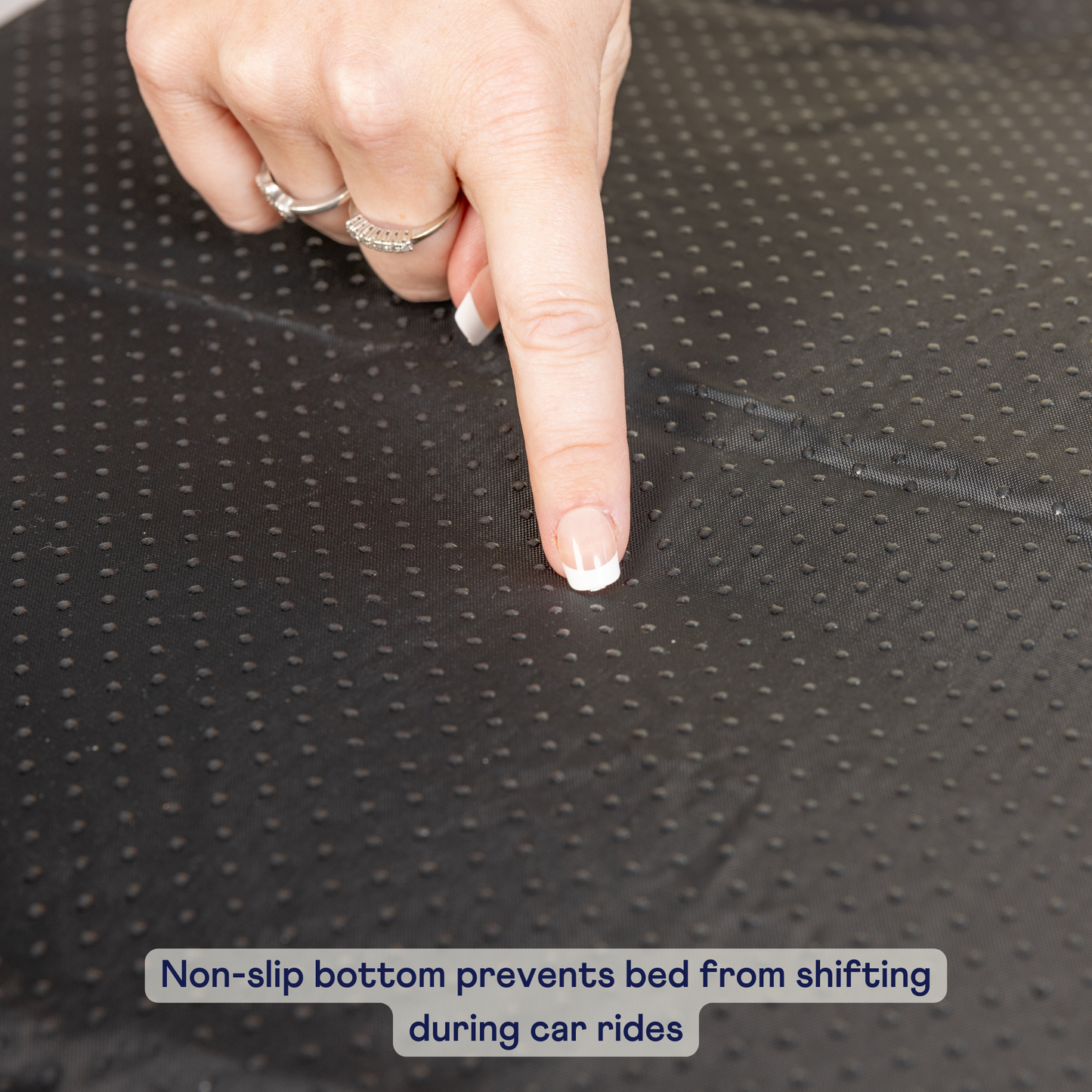 Faux Leather Memory Foam Dog Bed for Car - Slate Grey