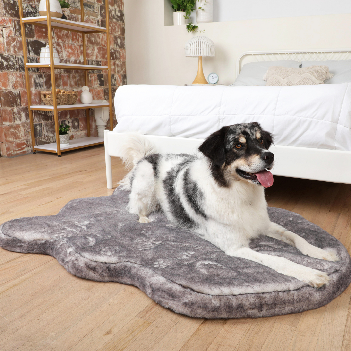 Orthopedic dog bed made of faux fur - Chinchilla