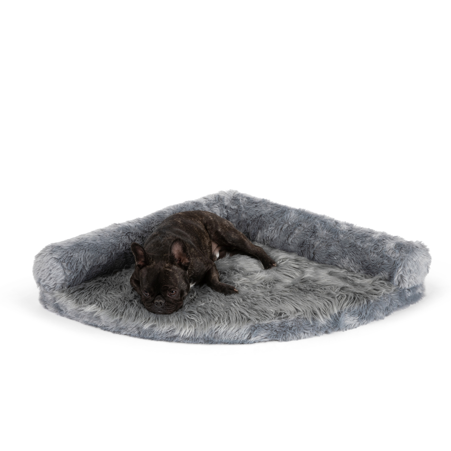 Corner Memory Foam Dog Bed - Charcoal Grey