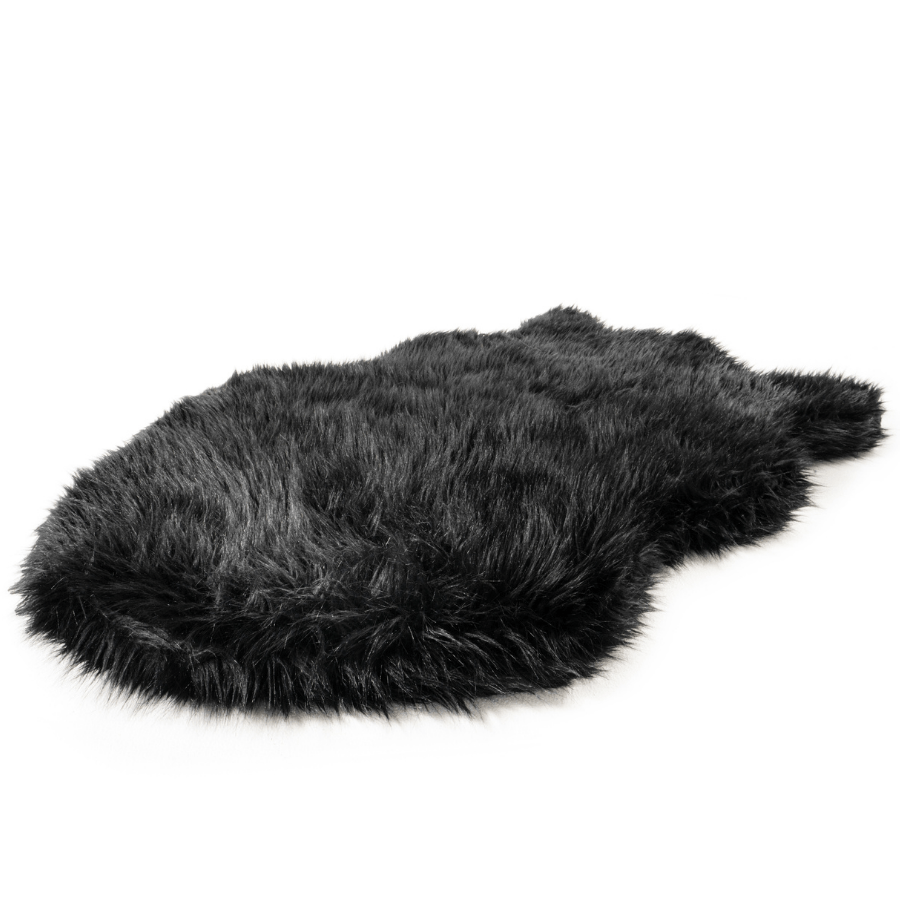Orthopedic Faux Fur Dog Bed - Midnight Black