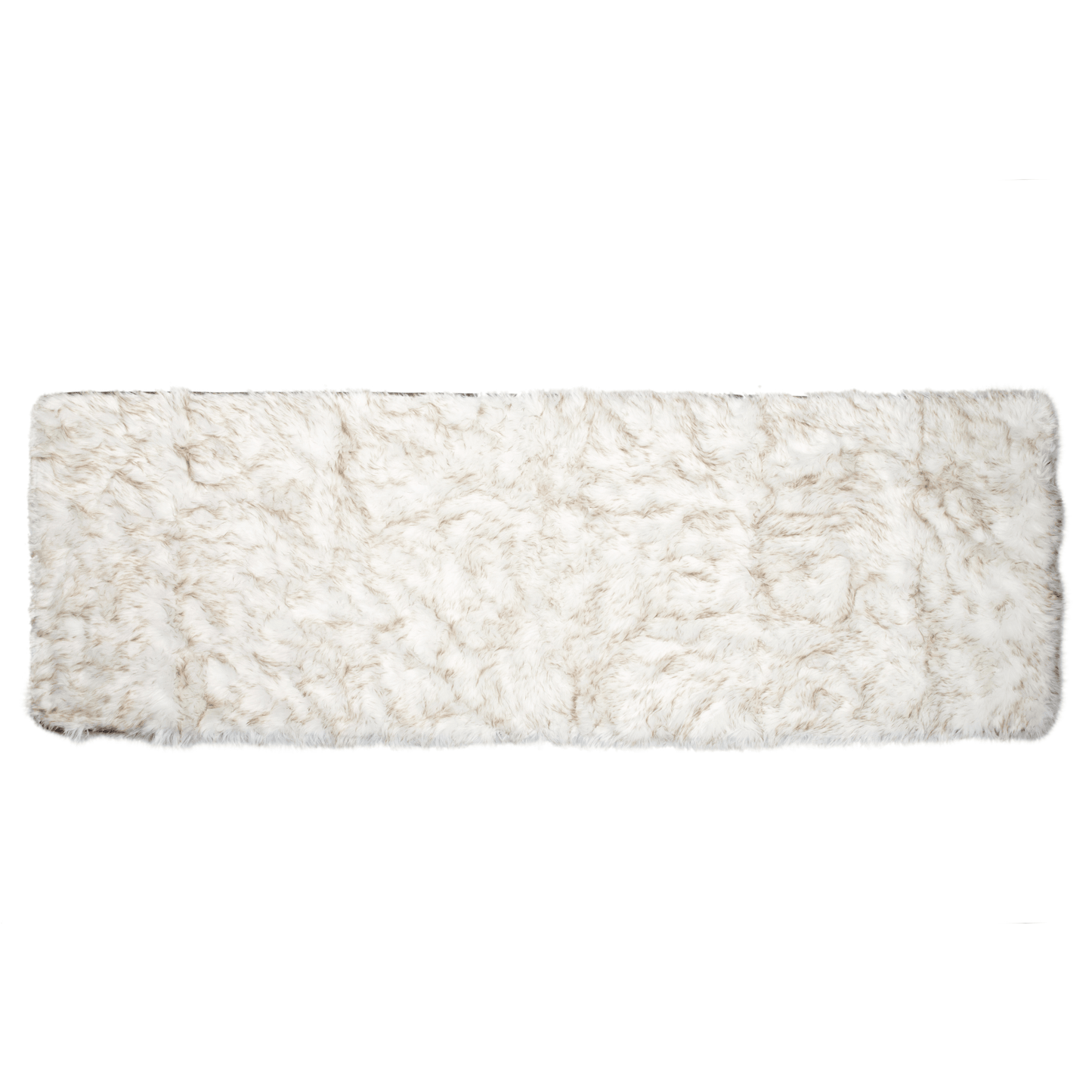 Waterproof Pet Bed Runner - White with Brown Accents