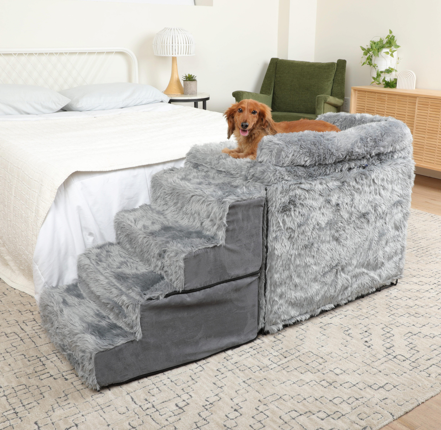 Side bed dog box set & stairs