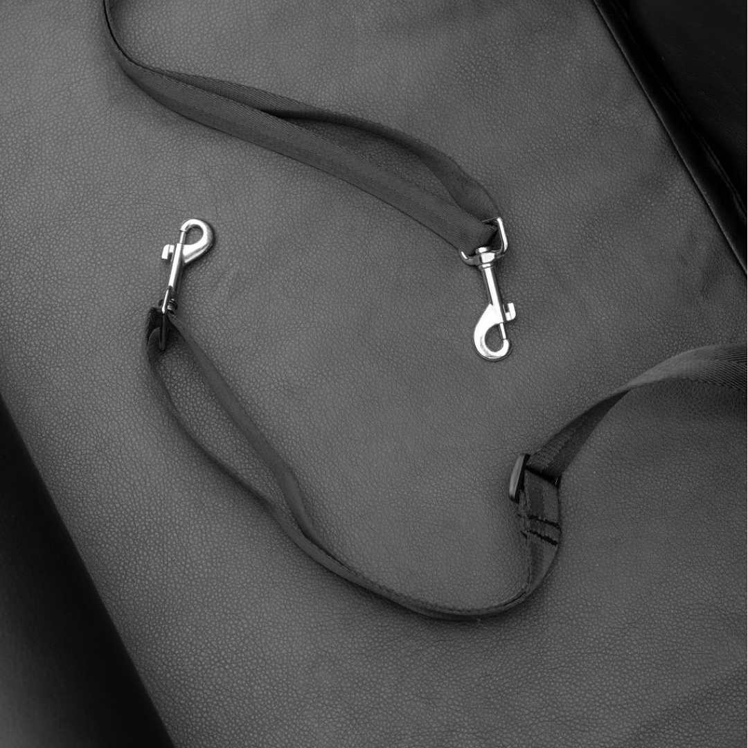 Faux Leather Memory Foam Dog Bed for Car - Black