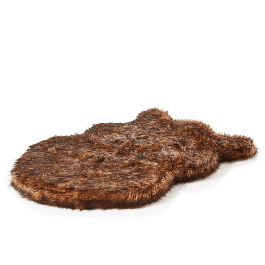 Orthopedic Faux Fur Dog Bed - Curve Brown