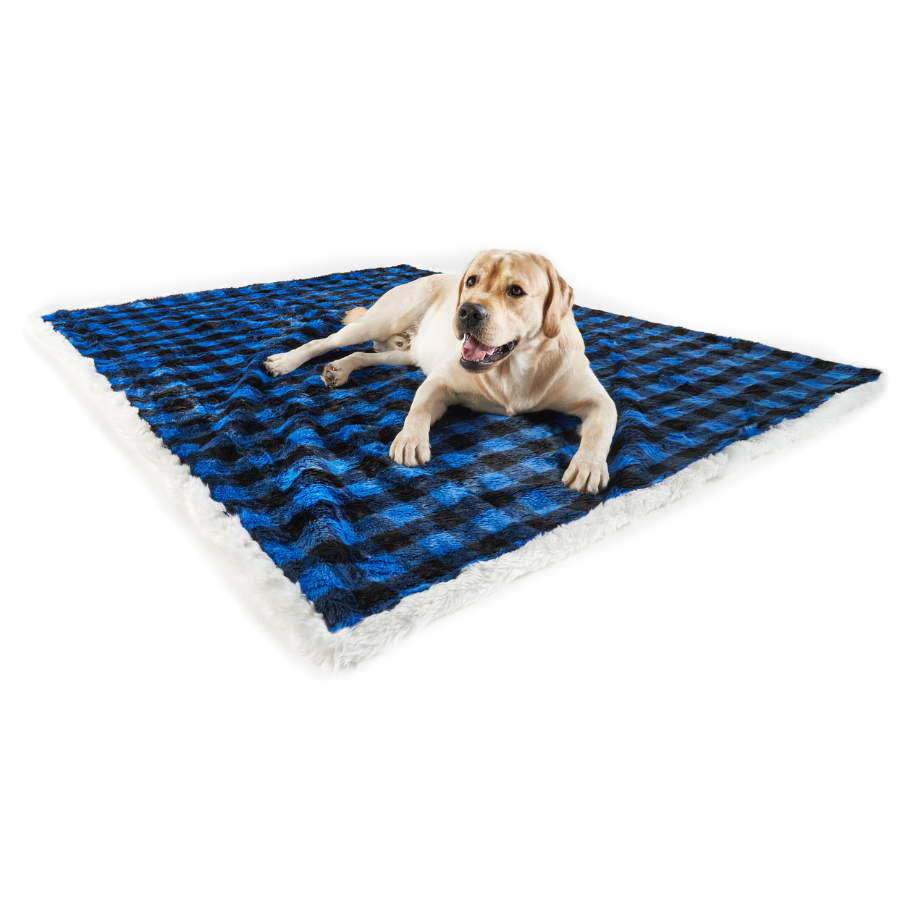 Waterproof Dog Blanket - Blue Buffalo Check