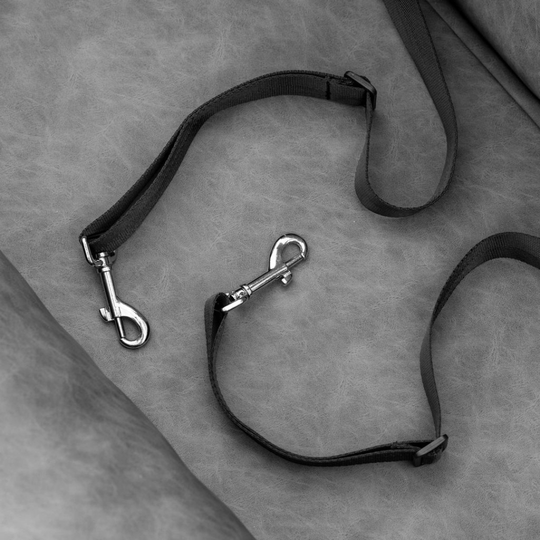 Faux Leather Memory Foam Dog Bed for Car - Slate Grey