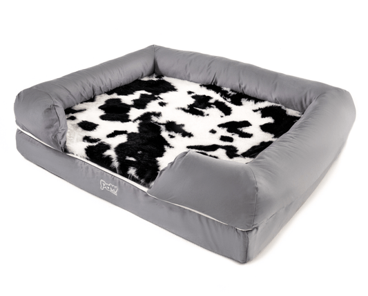 Black Faux Cowhide Dog Topper (Without Bed)
