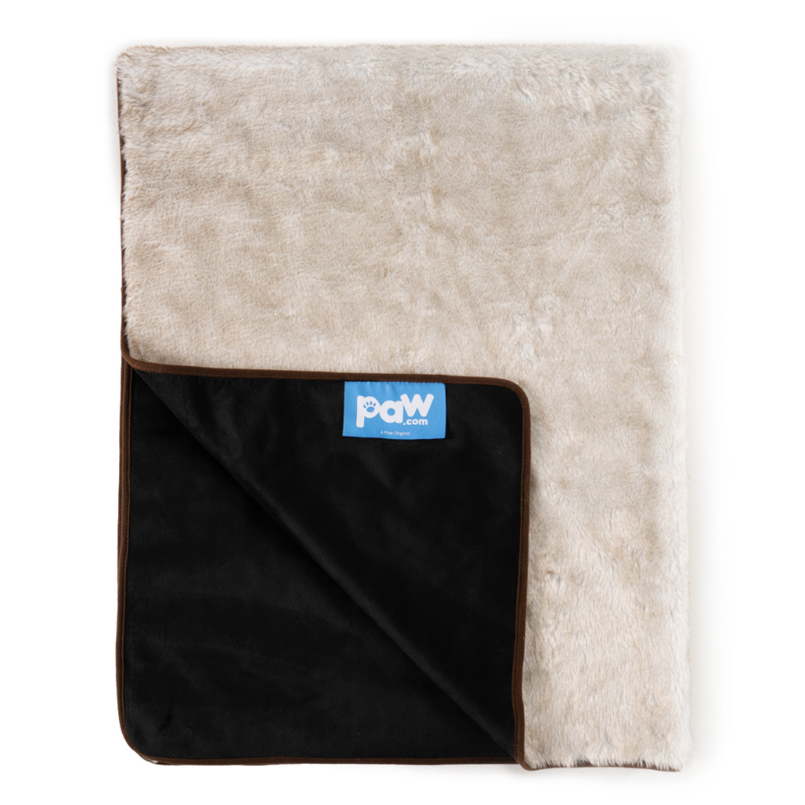 Summer Waterproof Blanket for Dogs - White with Brown Accents
