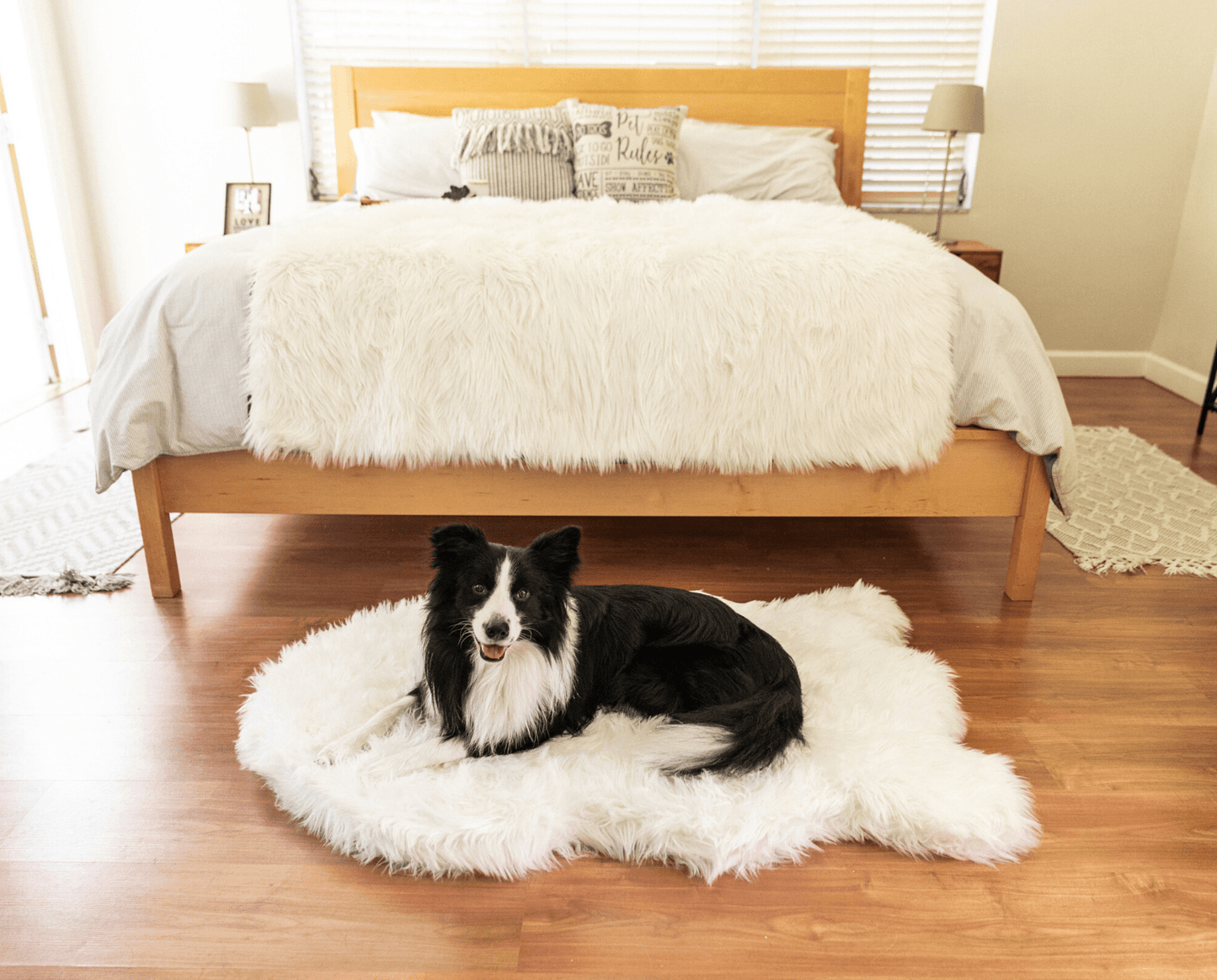 Orthopedic Dog Bed with Waterproof Blanket - White