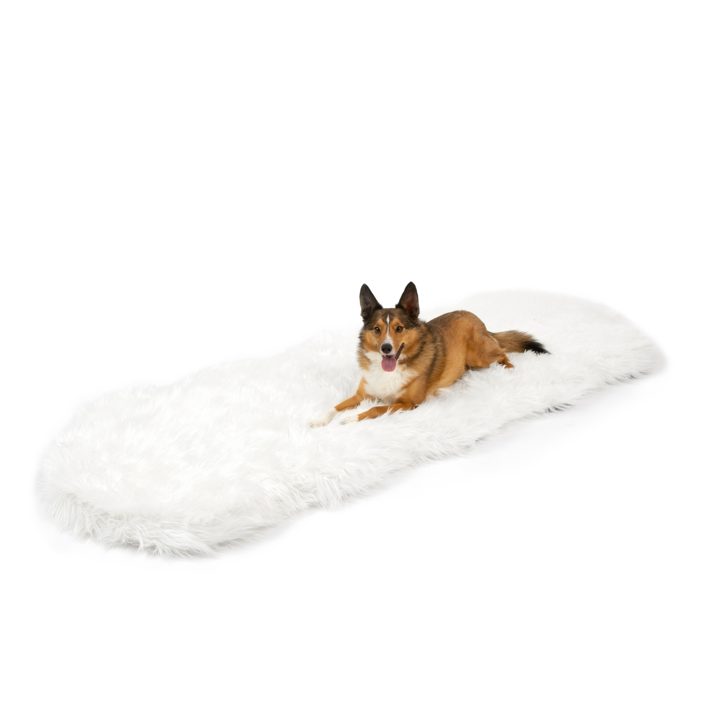 Runner Memory Foam Dog Bed - Curve White