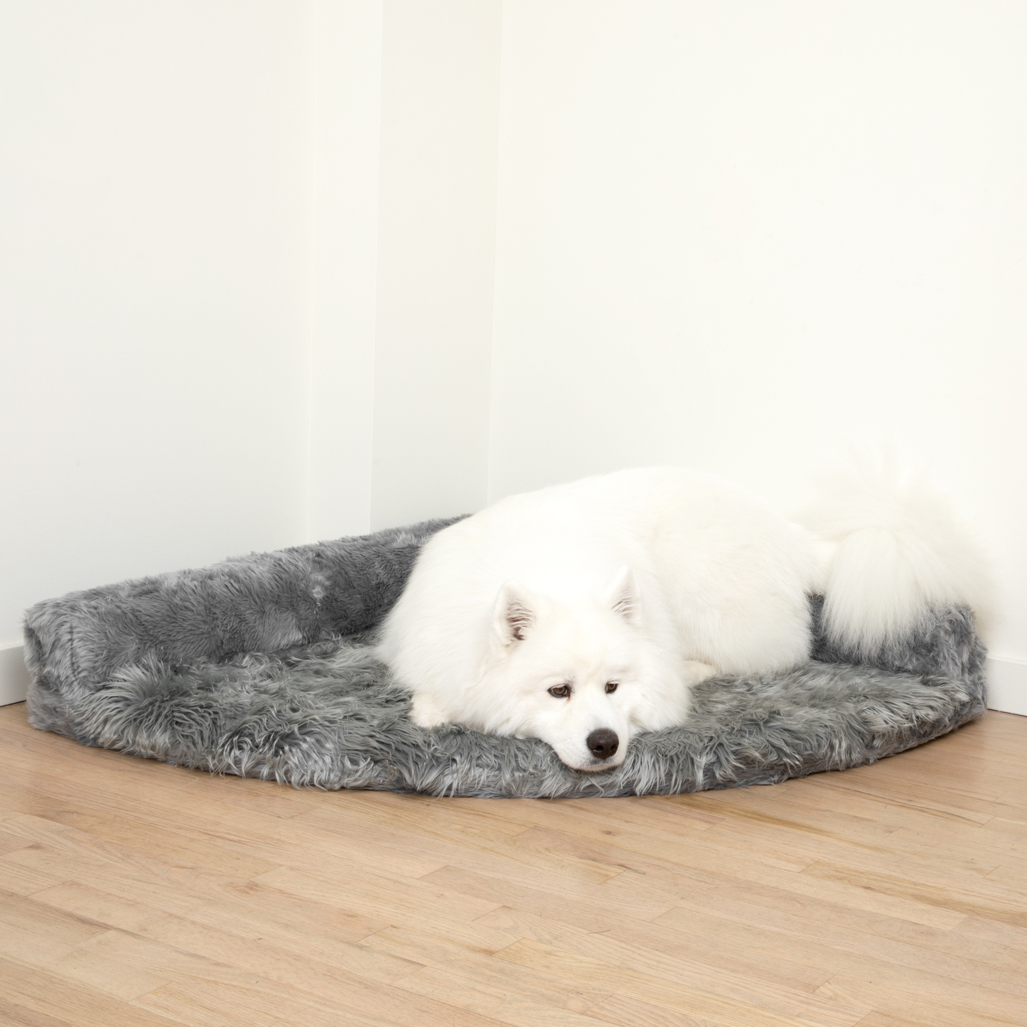 Corner Memory Foam Dog Bed - Charcoal Grey