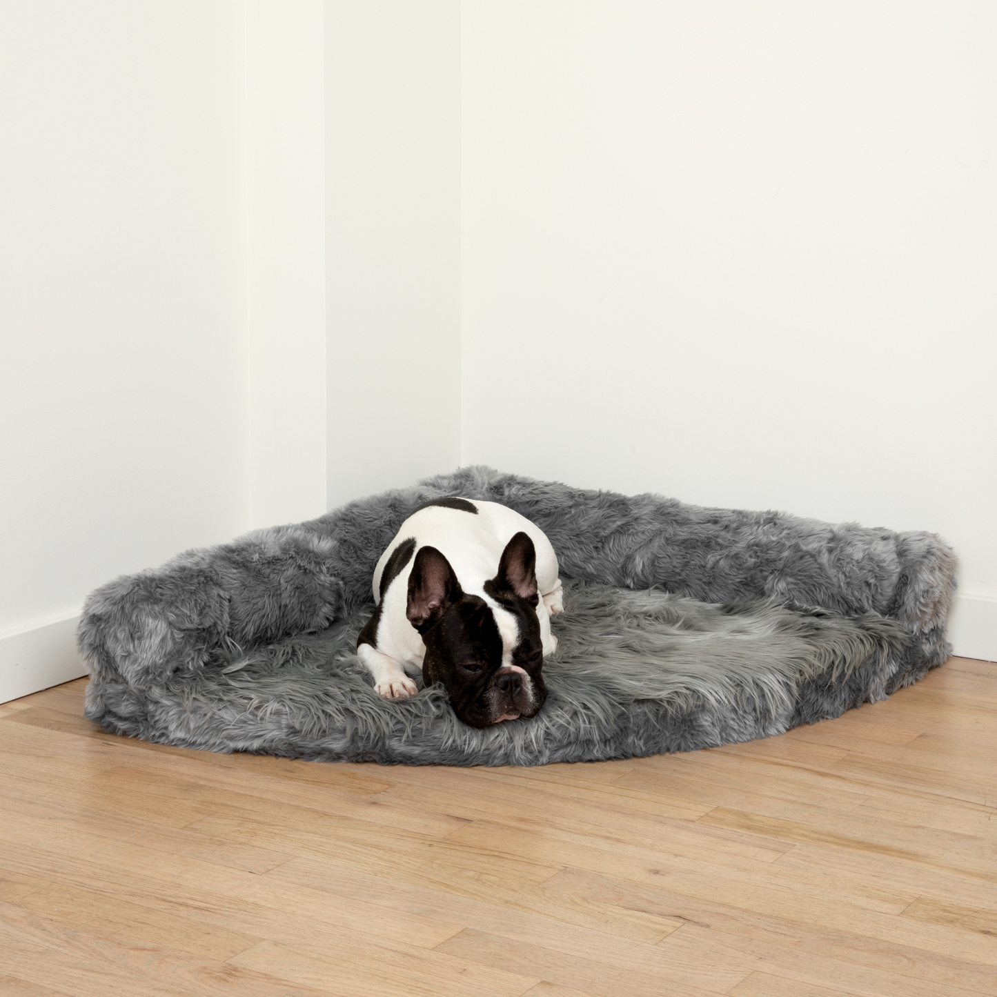 Corner Memory Foam Dog Bed - Charcoal Grey