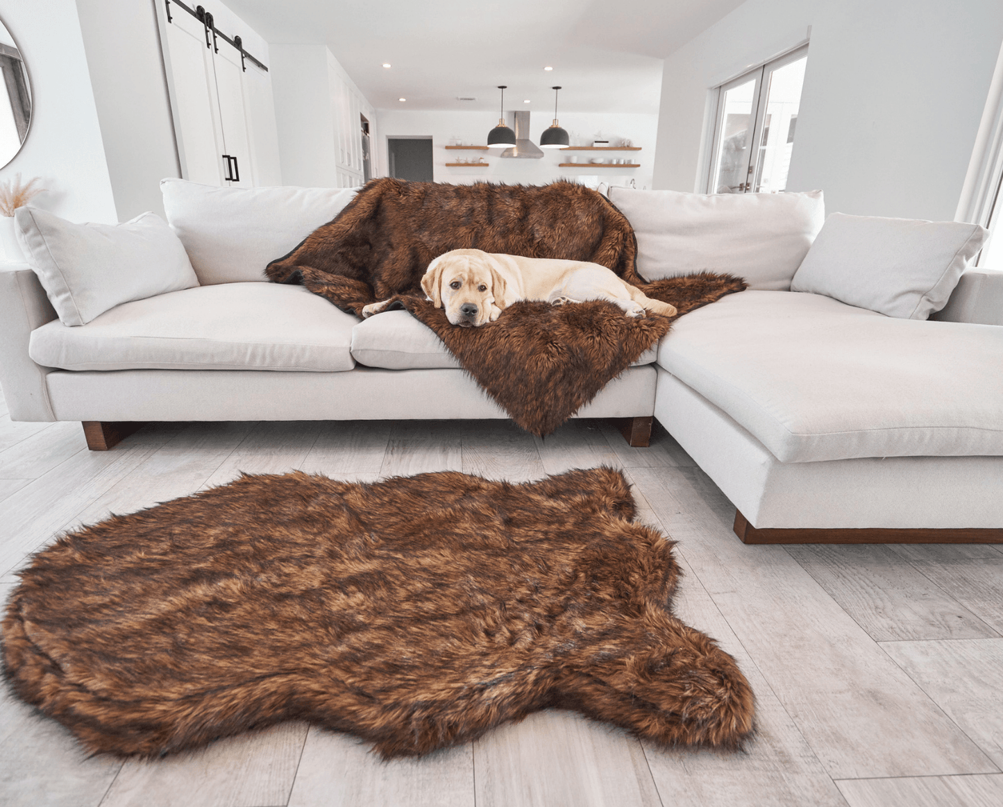 Orthopedic Dog Bed with Waterproof Blanket - Brown