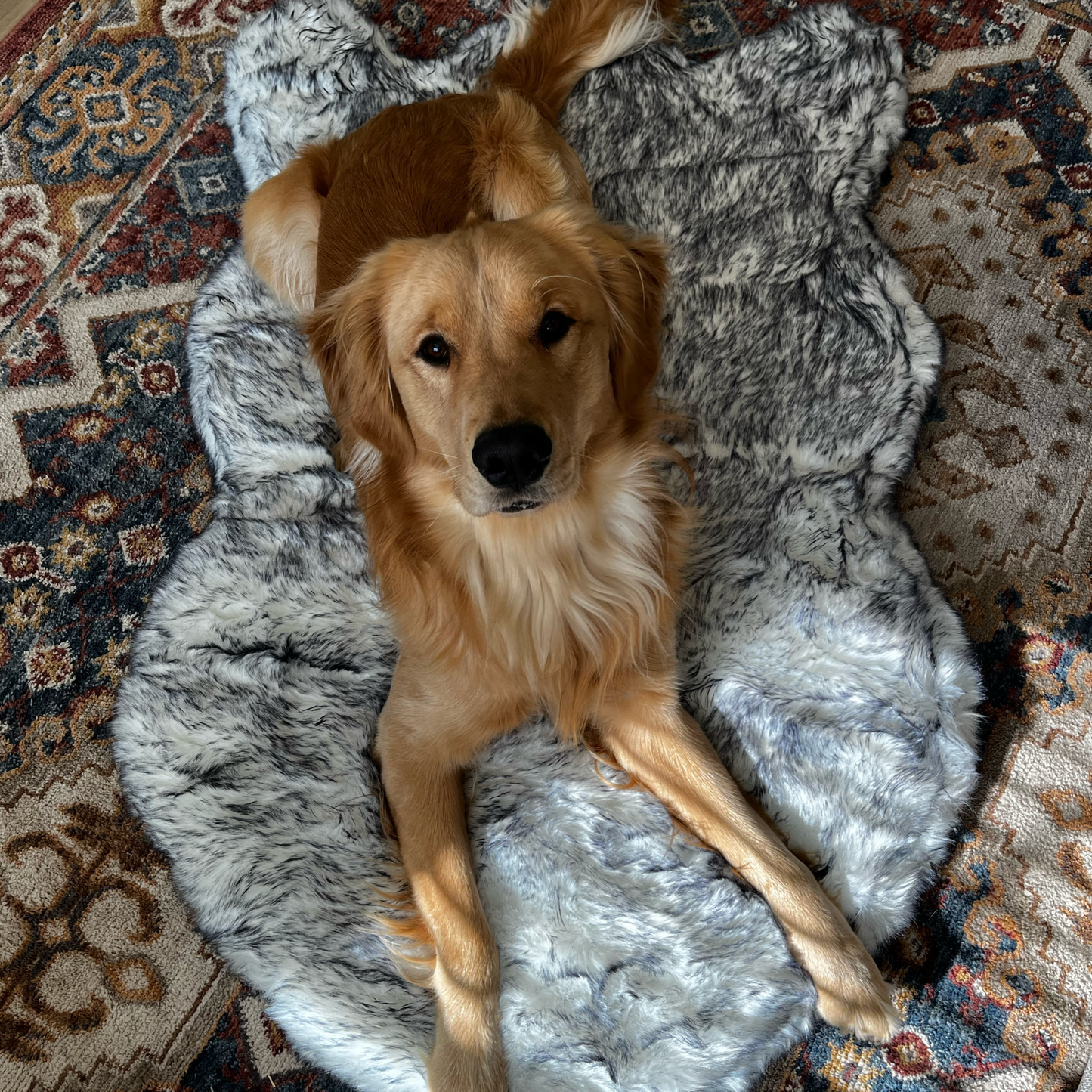 Orthopedic faux fur dog bed - Arctic Fox