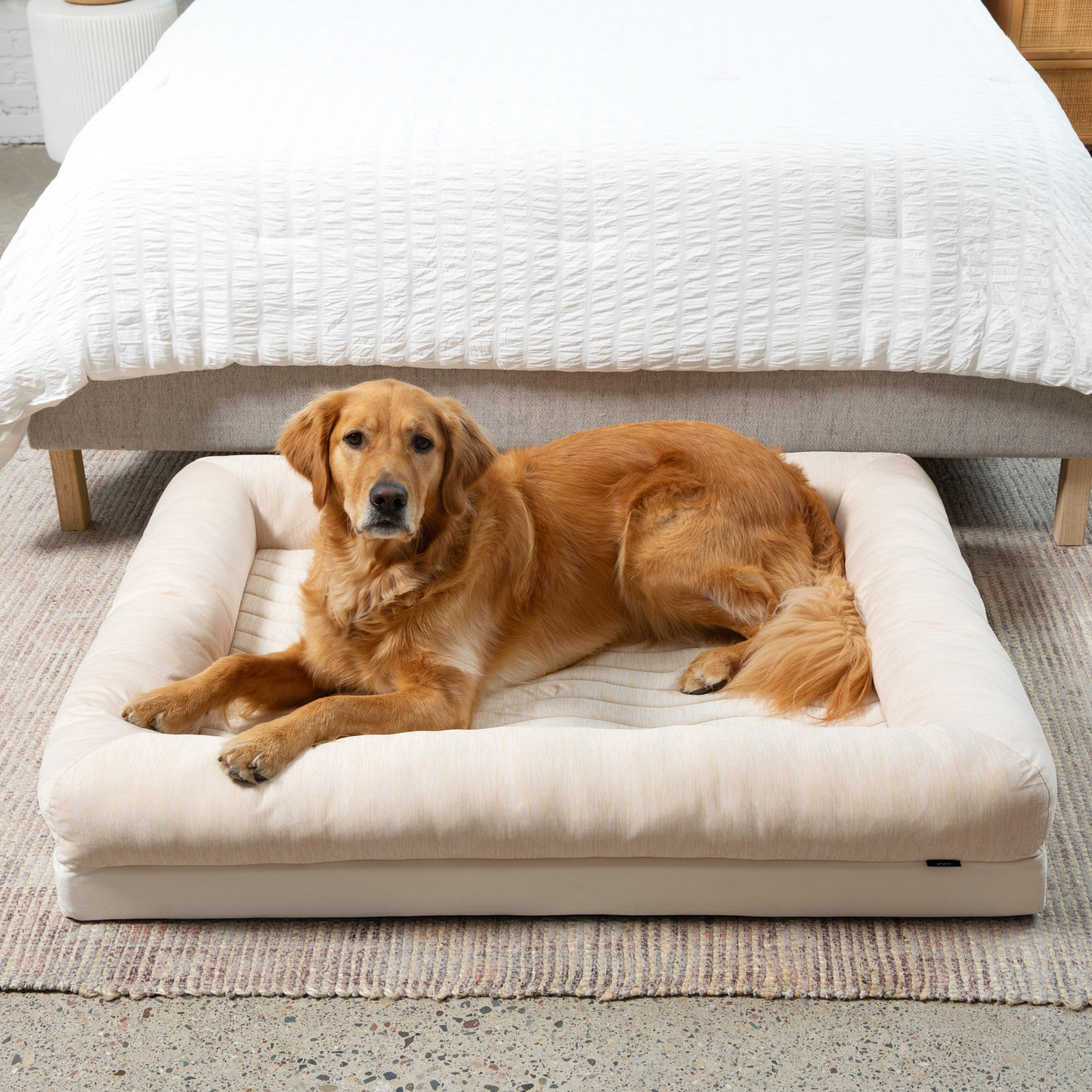 Cooling 4-bolster dog bed - Arctic Sand