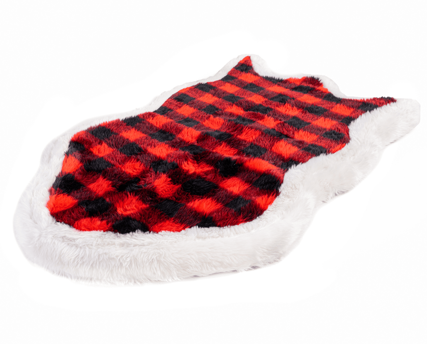 Orthopedic Dog Bed Cover Faux Fur - Curve Red & Black Check (Bed Not Included)