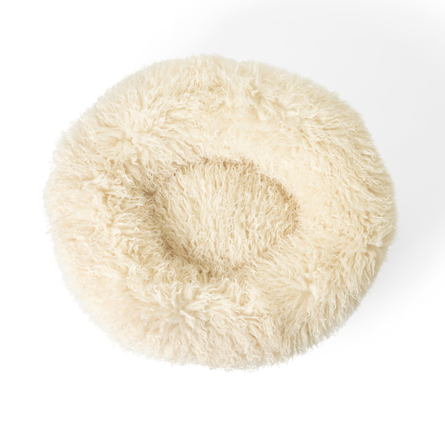 Ivory Plush Donut Dog Bed