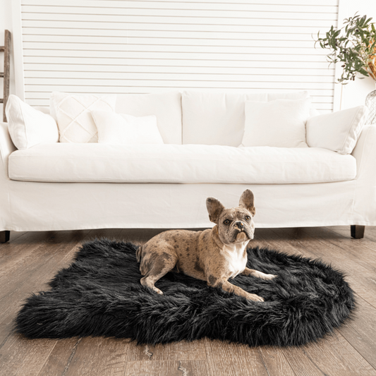 Orthopedic Faux Fur Dog Bed - Midnight Black