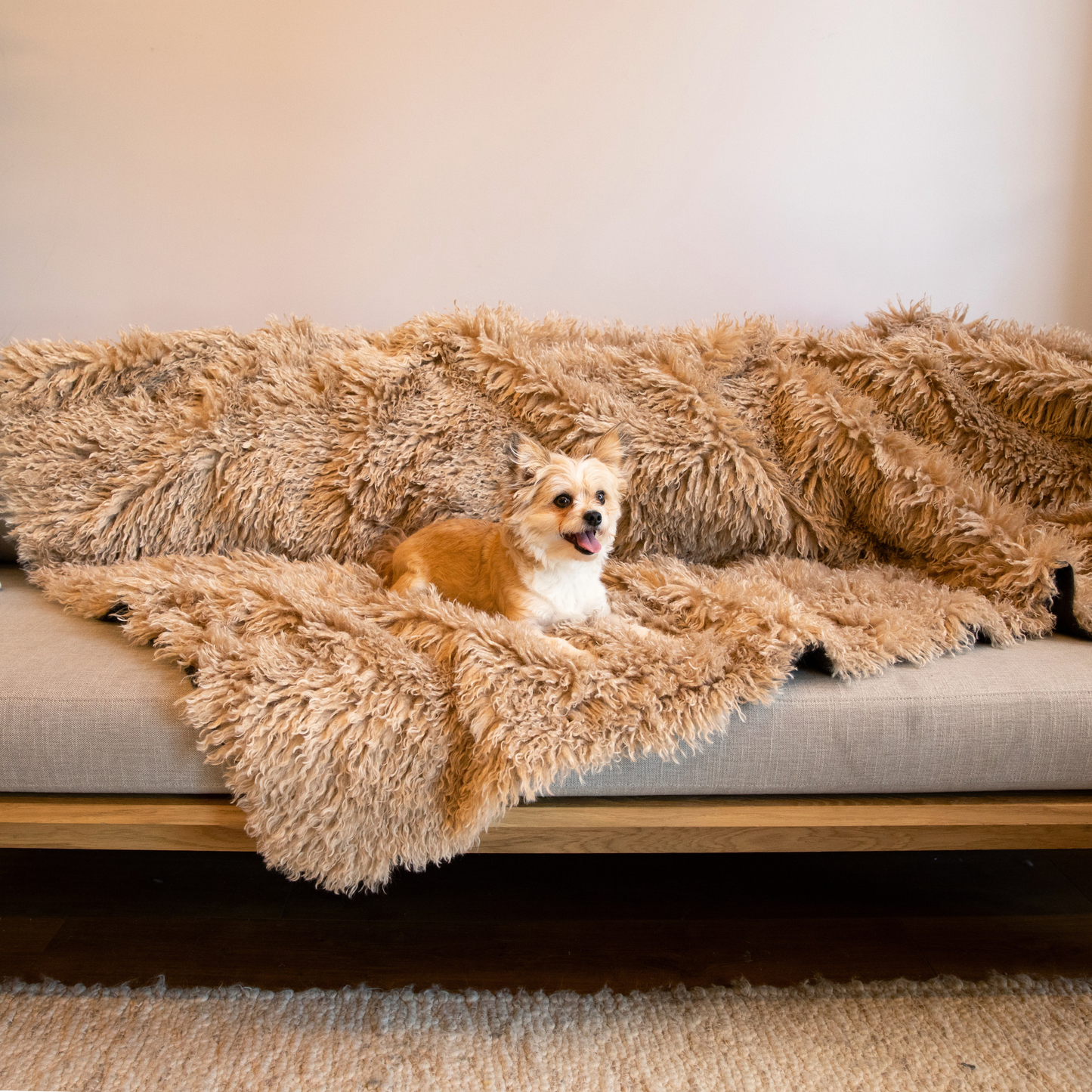 Luxe Waterproof Faux Fur Blanket - Plush Sheep Tan by PupProtector™