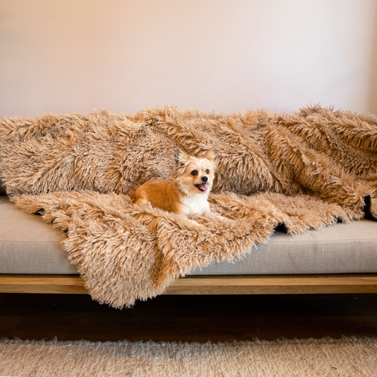 Luxe Waterproof Faux Fur Blanket - Plush Sheep Tan by PupProtector™
