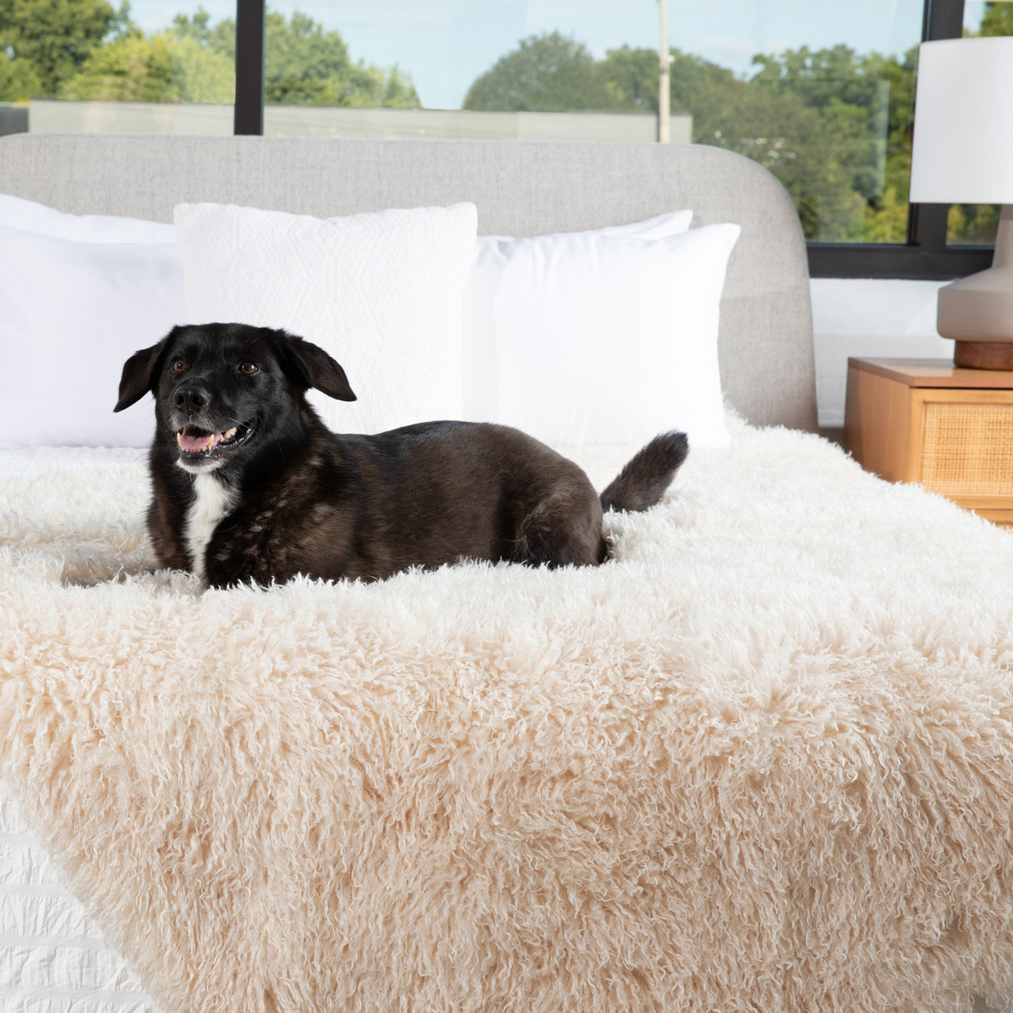 Waterproof Faux Fur Blanket for Dogs - Plush Sheep Ivory