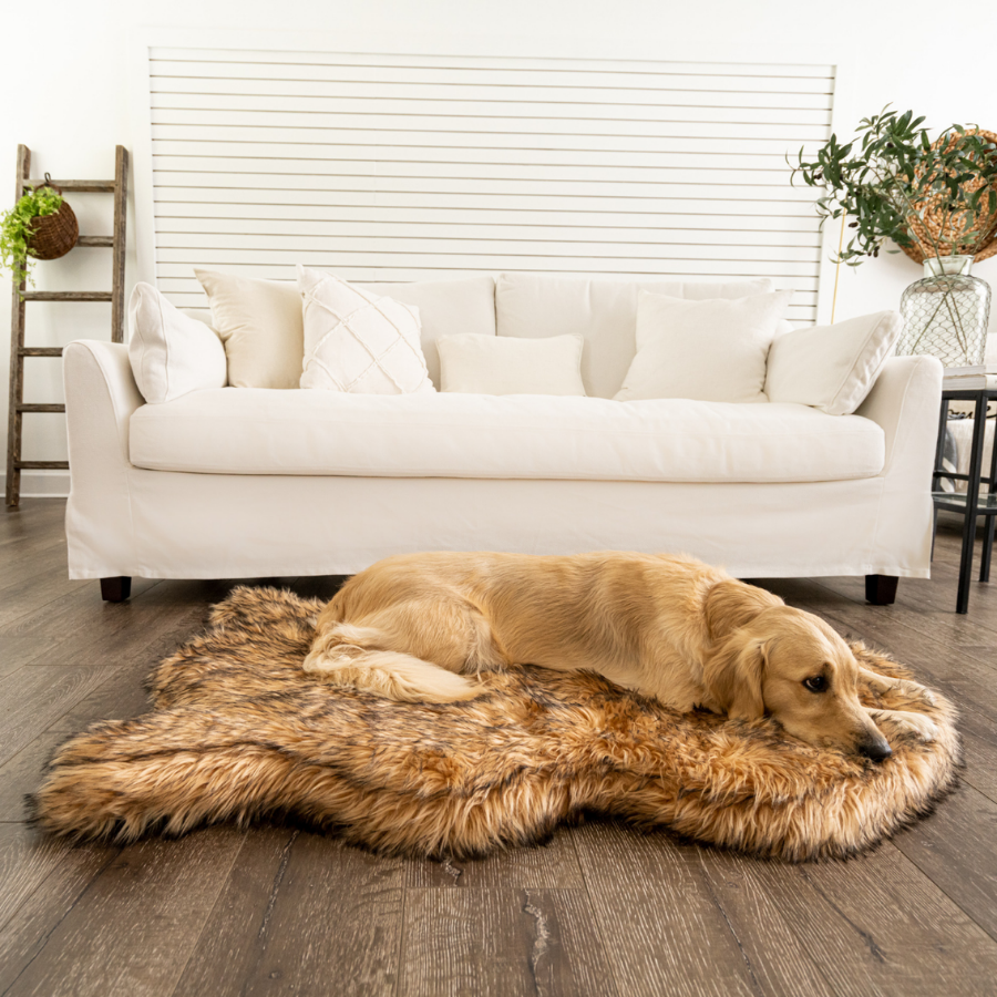 Orthopedic Faux Fur Dog Bed - Curve Sable Tan