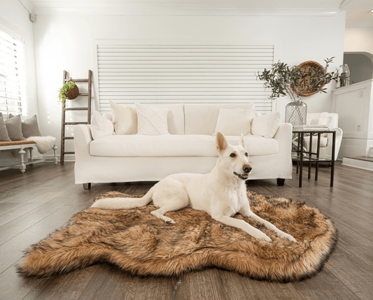 Orthopedic Faux Fur Dog Bed - Curve Sable Tan
