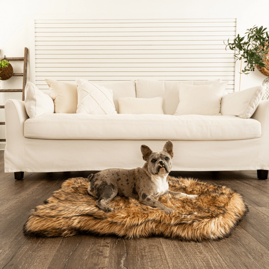 Orthopedic Faux Fur Dog Bed - Sable Tan
